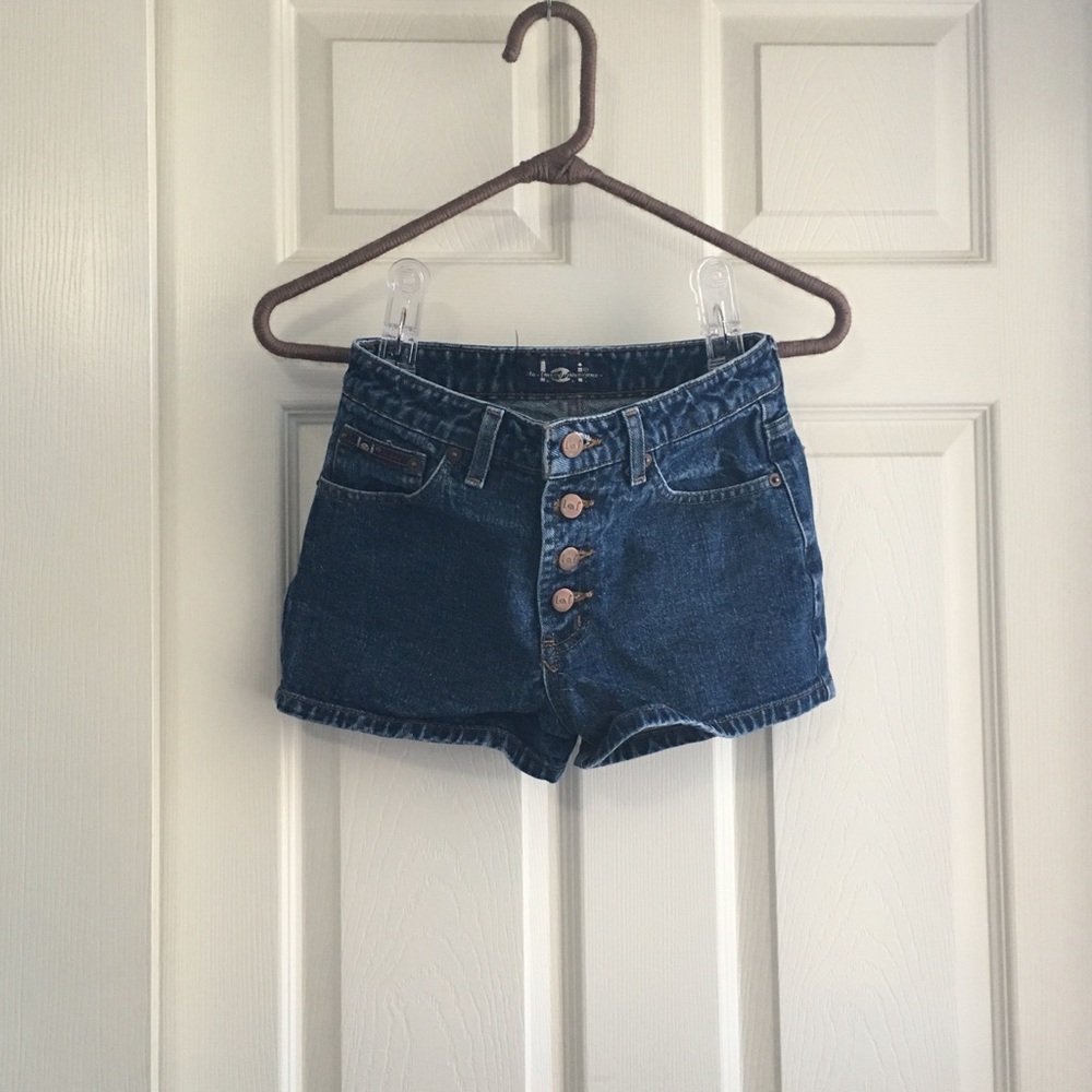 Button Front High Waisted Shorts
